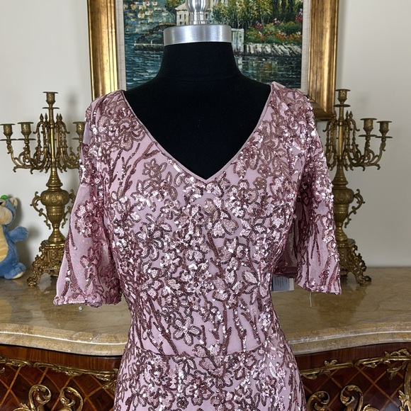 Alex Women’s all over sequins stretchy fitted formal evening dress - Picture 3 of 8